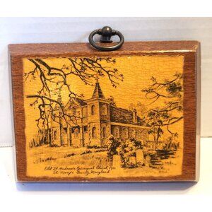 Vintage St. Andrews Church St. Mary's County Maryland Plaque Historic Religious